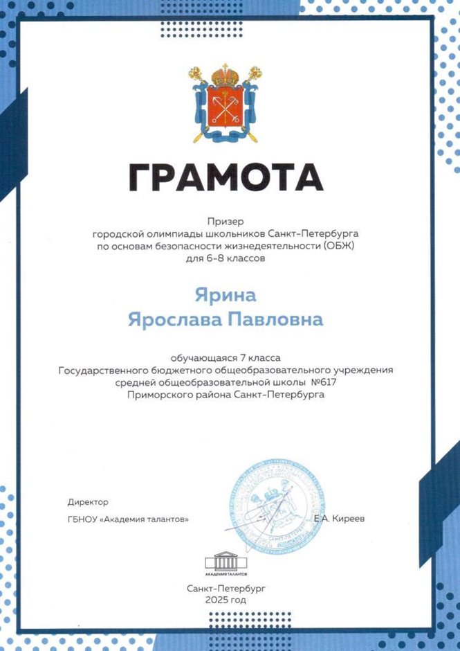 2024-2025 Ярина Ярослава 7л ОБЗР (город)